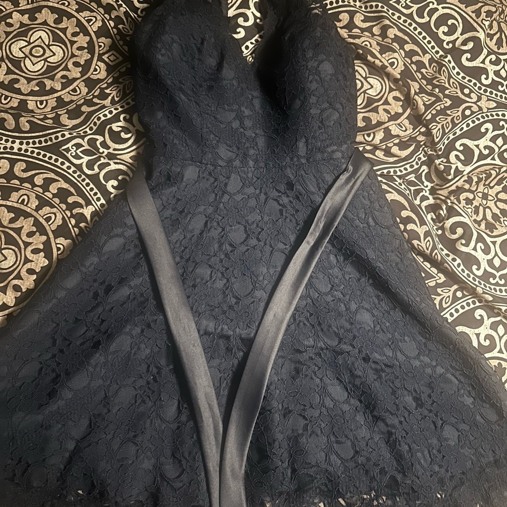 Mori Lee dark blue bride maid dress